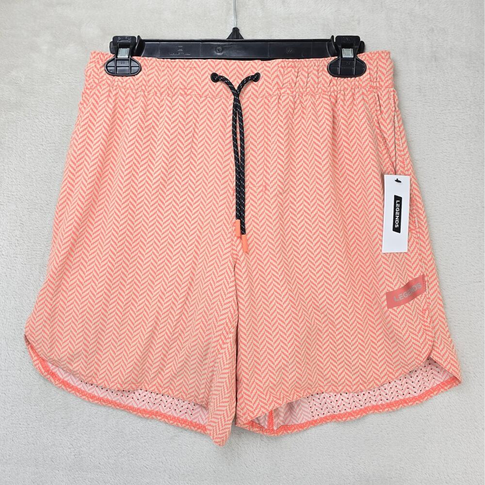 Legends Shorts Mens Small Orange Luka Herringbone 7" Running Reflective Lined